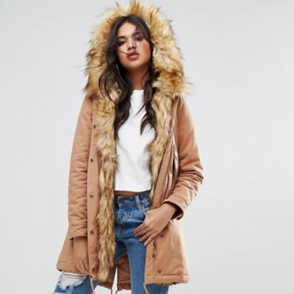 Boohoo Parka Coat With Faux Fur - Picture 2 of 7